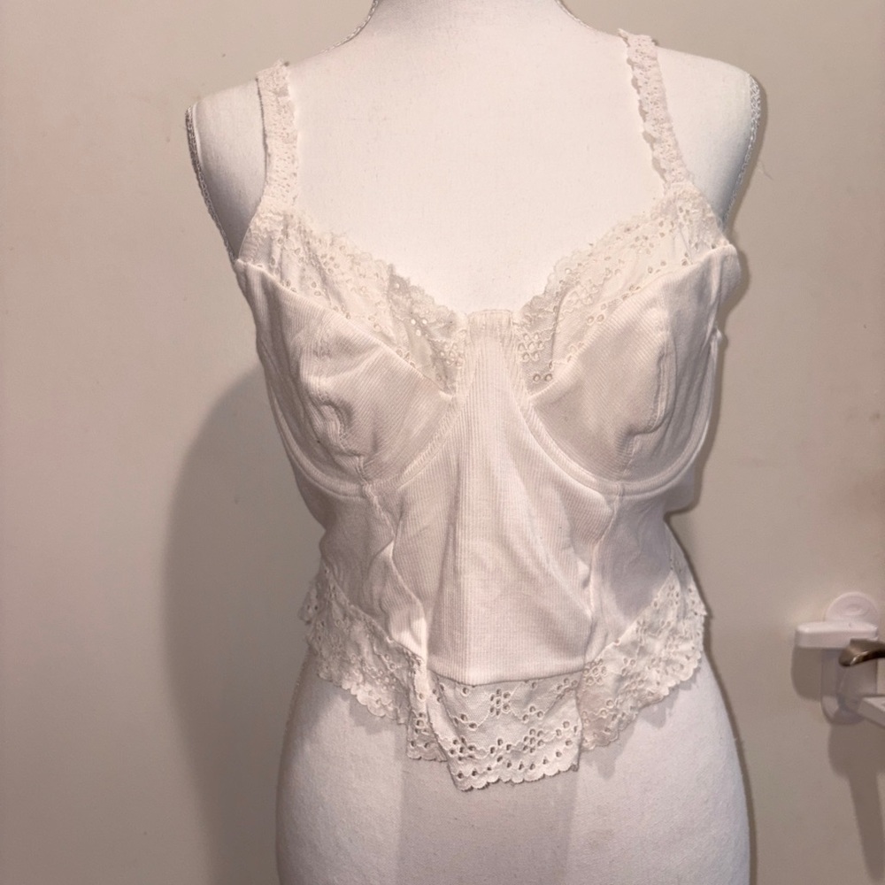 Colsie White Lace‎ trimmed Bralette Top XL